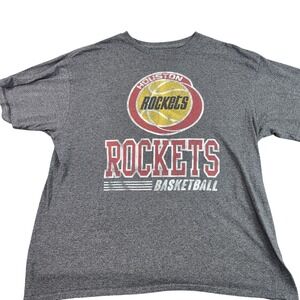 Houston Rockets Shirt Mens XL Gray NBA Basketball Graphic Tee Short Sleeve